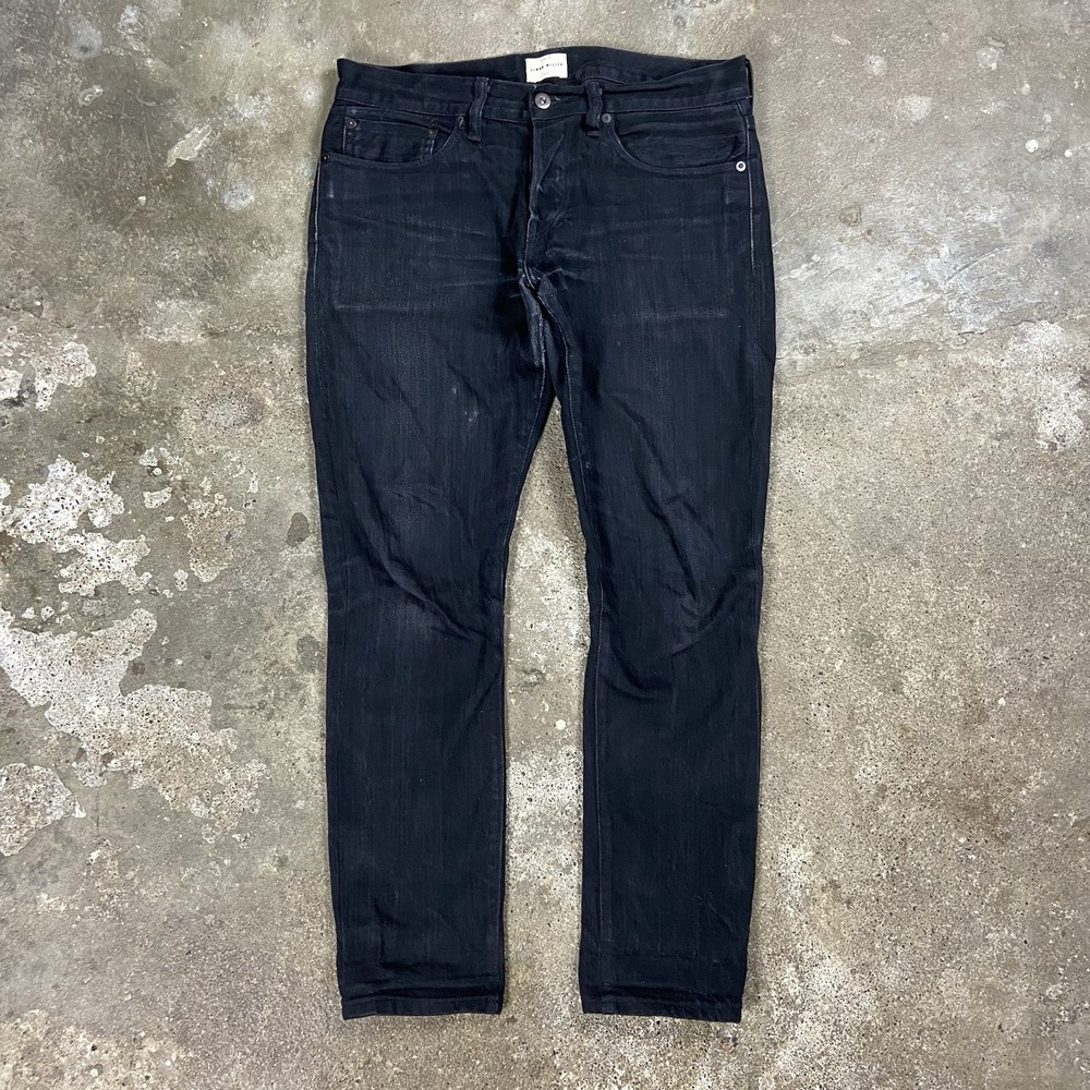 Simon Miller Jeans Size 30x34 Black Selvedge‎ Denim Button Fly Straight Fit